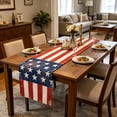 thumbnail image 1 of 4th of July Linen Star Flag Dining Table Runner - 250th Anniversary Patriotic Decor Dresser Scarf Table Runner for Independence Day Farm Kitchen Coffee Table Decor, 1 of 6