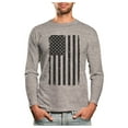 thumbnail image 1 of 4th of July Long Sleeve Shirt for Men - Tstars Patriotic American Flag Graphic Tee - Independence Day Celebratory Wear - Vintage USA Flag Print - Ideal Gift for National Holidays - Small Gray, 1 of 7