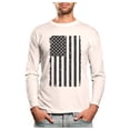 thumbnail image 1 of 4th of July Long Sleeve Shirt for Men - Tstars Patriotic American Flag Graphic Tee - Independence Day Celebratory Wear - Vintage USA Flag Print - Ideal Gift for National Holidays - Large White, 1 of 7
