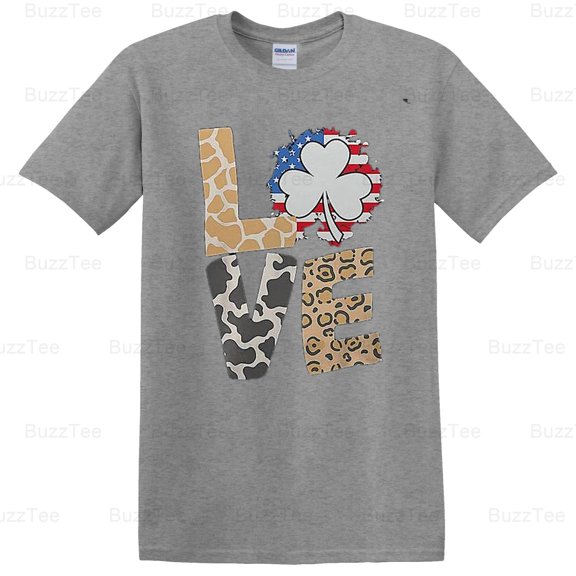 4th July Love Patriotic American Flag Celebration Heart Graphic Art T-Shirt Unisex, up to 5XL