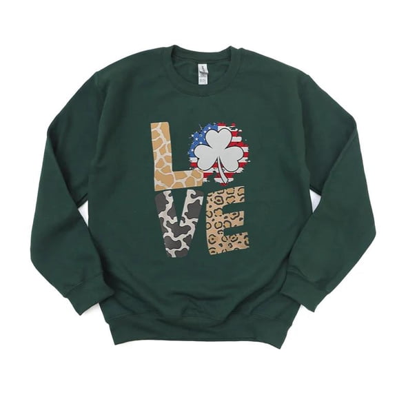 4th July Love Patriotic USA Flag Celebration Heart Graphic Design Style SweatShirt Unisex, up to 5XL