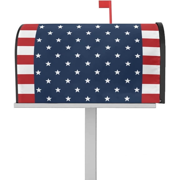 4th of July Mailbox Covers Magnetic Standard Size, Independence Day Magnetic Mailbox Covers, Patriotic Blue Red Mailbox Cover Post Letter Box Wrap Cover Welcome Home Garden Yard Outdoor Decorations