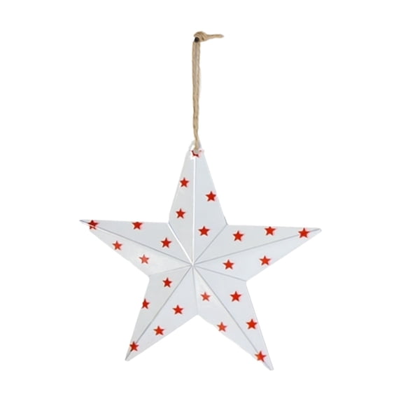 4th of July Metal Barn Star Wall Decor – Americana Flag Design, Distressed Rustic Finish, Easy Hanging, Patriotic Decoration for Independence Day, Home Walls, Garden, Yard Display,C