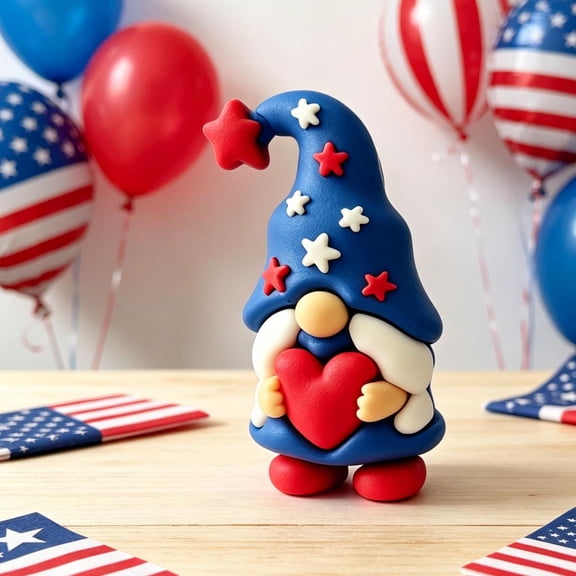 4th of July Mini Gnome Ornaments,Miniature Independence Day Patriotic Gnomes Decoration,Memorial Day Decor Stars and Stripes Gnomes Figurines for Party Gifts Home Table Decorations