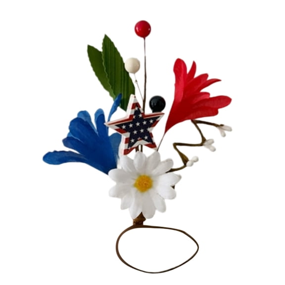 4th Of July Napkin Rings Set Of 4 Patriotic Napkin Holders With & Flowers Red White Blue Napkin Rings For Independence Day Memorial Day Fourth Of July Table Decor