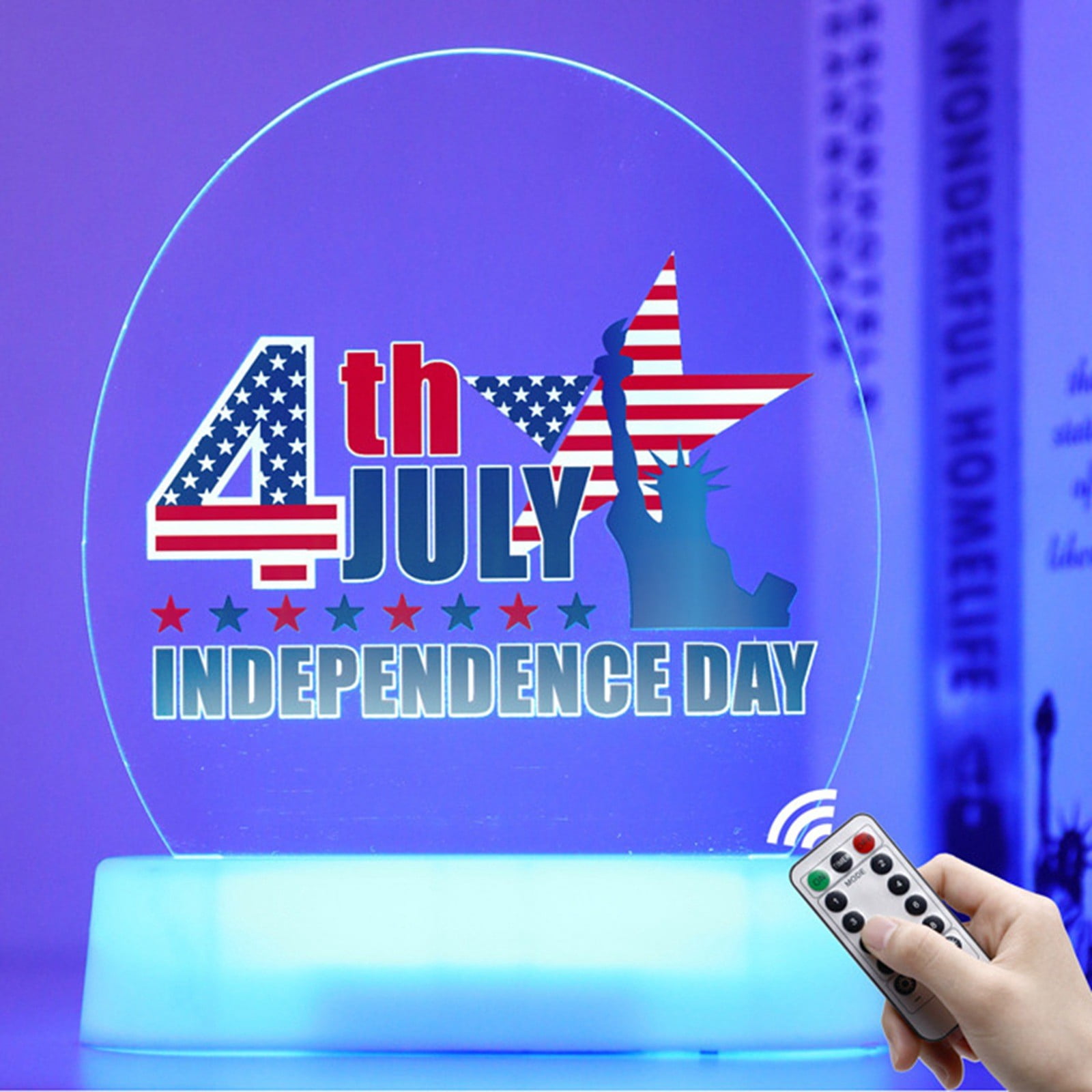 July In Led 4th of July Night Light American Flag Fireworks Patriotic Spirit Night ...