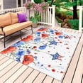 thumbnail image 1 of 4th of July Outdoor Rug 3x5 Ft, Non Slip Washable Area Rug, Red Blue Floral Independence Day Stars Butterflies Patio Rugs Carpet Runner, Large Floor Mat for Indoor/Outdoor Deck Porch Camping, 1 of 8