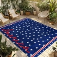 thumbnail image 1 of 4th of July Outdoor Rug for Patio/Deck/Porch, Non-Slip Large Area Rug 3 x 5 Ft, Independence Day American Patriotic Stars Blue Indoor Outdoor Rugs Washable Area Rugs, Camping Rug Carpet Runner, 1 of 8