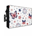 thumbnail image 1 of 4th of July Outdoor TV Cover 30 to 32 Inch Weatherproof, American Butterfly Independence Day Firework 600D Oxford TV Covers with Waterproof Zipper, Outside Flat TV Screen Protector 30"Wx19"Hx4.5"D, 1 of 7