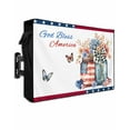 thumbnail image 1 of 4th of July Outdoor TV Cover 40 to 43 Inch Waterproof, Independence Day Spring Floral Love Heart Flowers 600D Oxford TV Covers with Zipper, Outside Flat TV Screen Protector 40"Wx25"Hx4.5"D, 1 of 7
