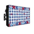 thumbnail image 1 of 4th of July Outdoor TV Cover 40 to 43 Inch Weatherproof, Blue Red Star Independence Day Blue Checkered 600D Oxford TV Covers with Waterproof Zipper, Outside Flat TV Screen Protector 40"Wx25"Hx4.5"D, 1 of 7