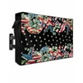 thumbnail image 1 of 4th of July Outdoor TV Cover 40 to 43 Inch Weatherproof, Independence Day Star Botanical Black 600D Oxford TV Covers with Waterproof Zipper, Outside Flat TV Screen Protector Size 40"W x 25"H x 4.5"D, 1 of 7