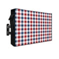 thumbnail image 1 of 4th of July Outdoor TV Cover 52 to 55 Inch Weatherproof, Independence Day Red Blue Plaid 600D Oxford TV Covers with Waterproof Zipper, Outside Flat TV Screen Protector Size 52"W x 19"H x 4.5"D, 1 of 7