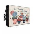thumbnail image 1 of 4th of July Outdoor TV Cover 52 to 55 Inch Weatherproof, Retro Independence Day Flowers Butterfly 600D Oxford TV Covers with Waterproof Zipper, Outside Flat TV Screen Protector Size 52"Wx19"Hx4.5"D, 1 of 7