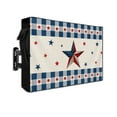 thumbnail image 1 of 4th of July Outdoor TV Cover 60 to 65 Inch Weatherproof, Country American Star Blue Plaid Patriotic 600D Oxford TV Covers with Waterproof Zipper, Outside Flat TV Screen Protector Size 58"Wx37"Hx4.5"D, 1 of 7