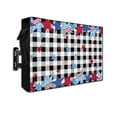 thumbnail image 1 of 4th of July Outdoor TV Cover 70 to 75 Inch Weatherproof, Blue Red Star Independence Day Black Plaid 600D Oxford TV Covers with Waterproof Zipper, Outside Flat TV Screen Protector Size 68"Wx42"Hx4.5"D, 1 of 7