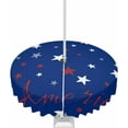 thumbnail image 1 of 4th of July Outdoor Tablecloth with Umbrella Hole and Zipper Blue Patriotic Star Stripes Round Tablecloths 60 Inch Waterproof Table Cloths Freedom America Patio Table Cover for Independence Day Party, 1 of 6