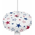 thumbnail image 1 of 4th of July Outdoor Tablecloth with Umbrella Hole and Zipper Red White and Blue Stars Stripes Round Tablecloths 60 Inch Waterproof Table Cloths Patriotic Patio Table Cover for Independence Day Party, 1 of 6