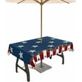 thumbnail image 1 of 4th of July Outdoor Tablecloth with Umbrella Hole and Zipper Rustic Star Stripes Tablecloths 60x84 Waterproof Table Cloths Red White and Blue Patio Table Cloth Cover for Independence Day Party Picnic, 1 of 6