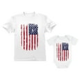 thumbnail image 1 of 4th of July Outfit for Dad and Baby - Father & Child Patriotic Matching Set - Vintage USA Flag Shirts - Americana Clothing - Independence Day Celebration - Dad White XX-Large / Baby White NB (0-3M), 1 of 6