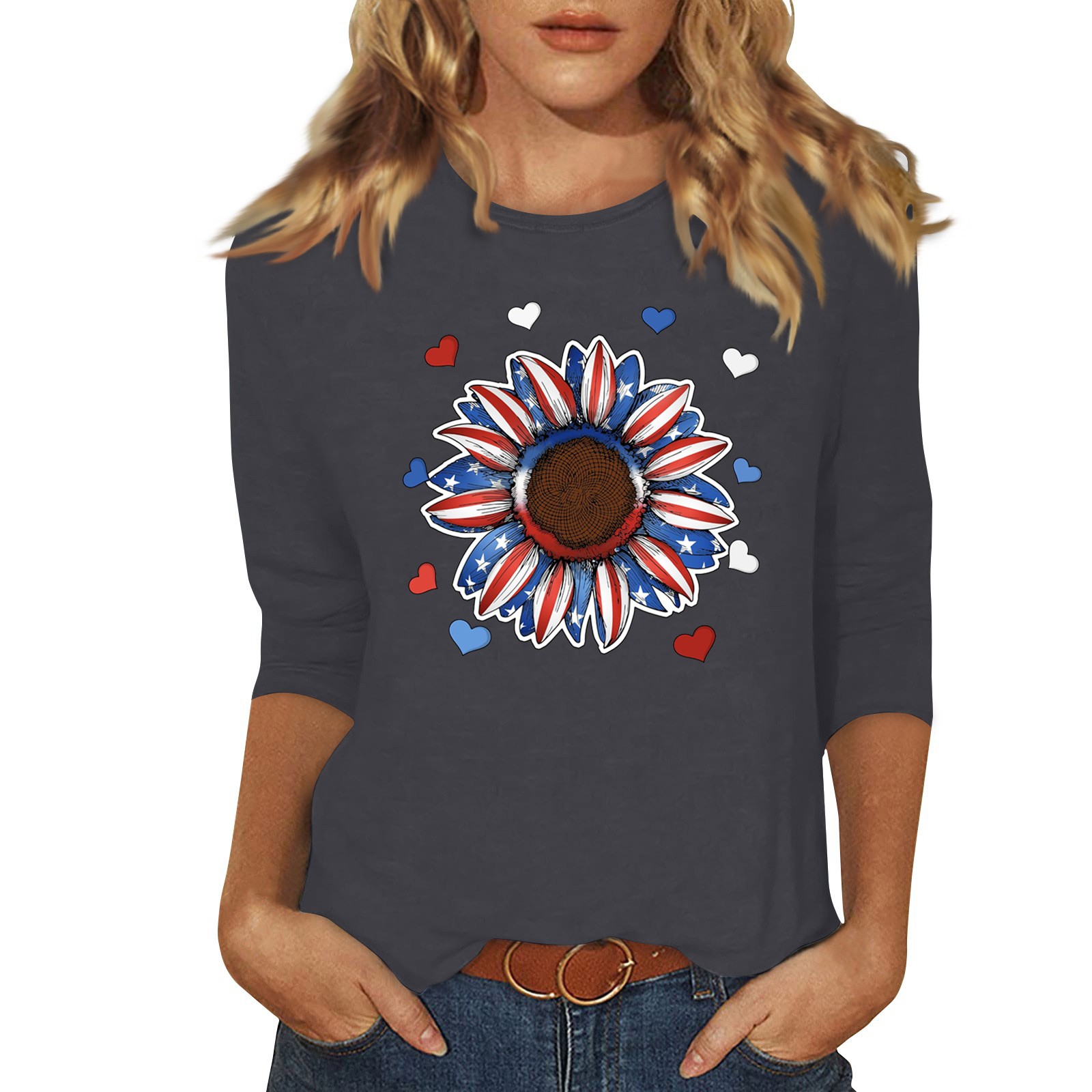 4th of July Oversized Shirts for Women Summer Vintage 4th of July ...