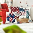 thumbnail image 1 of 4th of July PALIFEUR Pillow Covers, 18 x 18 Inch Indeoendence Day Linen Pillow Case, Patriots Throw Pillow Covers for Sofa Bedroom Coffice, American Flag Decorative Pillow Cover, 1 of 7