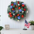 thumbnail image 1 of 4th of July PALIFEUR Wreath, 15.75 Inch Patriotic Wreaths for Front Door, Artificial Floral Front Door Wreaths Decorations for Memorial Day Independence Day Veterans Day, Red Blue White, 1 of 9