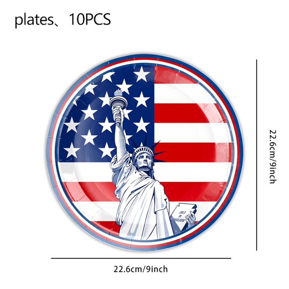 4th Of July Party Supplies Tableware, Flag Party Plates Party Tablecloth Veterans Day Napkins And forks Independence Day Memorial Day Party Decorations