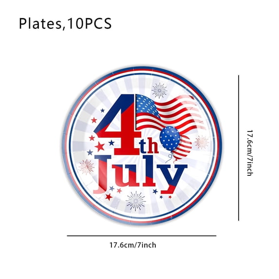 4th Of July Party Supplies Tableware, Flag Party Plates Party Tablecloth Veterans Day Napkins And forks Independence Day Memorial Day Party Decorations