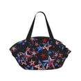 thumbnail image 1 of 4th of July Patriotic American Circular Beach Blanket Picnic Mat for 2 – Foldable into Tote Bag, Waterproof Sandproof Portable Outdoor Rug with Pockets & Snaps for Camping, Travel, Park, 1 of 4