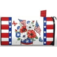 thumbnail image 1 of 4th of July Patriotic Anemone Flower Mailbox Cover Magnetic Standard Size 21" x 18", America USA Red White Blue Floral Post Letter Box Wrap Decor American Flag Garden Yard Outdoor Decoration, 1 of 6