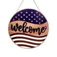 thumbnail image 1 of 4th of July Patriotic Door Decorations - Independence Day Welcome Sign Decor - Wooden Door Hangers Wreath for Memorial Day Decorations for The Home Party Supplies, 1 of 5