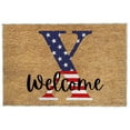 thumbnail image 1 of 4th of July Patriotic Door Mat 23.62x15.75in | Non-Slip Outdoor Indoor Entryway Rug | Washable American Flag Welcome Mat for Independence Day Decor (Red/Blue)​, 1 of 2