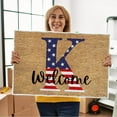 thumbnail image 1 of 4th of July Patriotic Door Mat,America 250th Anniversary Doormat,Red White Blue Stripe Welcome Rug,Independence Day Welcome Mat for Outside Porch Front Decor, 1 of 3