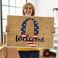 thumbnail image 1 of 4th of July Patriotic Door Mat,America 250th Anniversary Doormat,Red White Blue Stripe Welcome Rug,Independence Day Welcome Mat for Outside Porch Front Decor, 1 of 3