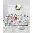 thumbnail image 1 of 4th of July Patriotic Flower Sofa Covers for 3 Cushion,Washable Couch Cover for Sectional Sofa Slipcovers with Tassel,Stripes Stars Flag Red Blue Loveseat Covers Futon Cover Throw Blanket 71x118, 1 of 8