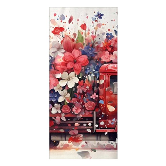 4th of July Patriotic Front Door Cover, Fade Resistant Polyester Double Sided Yard Banner, Washable Elastic Porch Door Sign for Independence Day Patriotic Party Home Decor