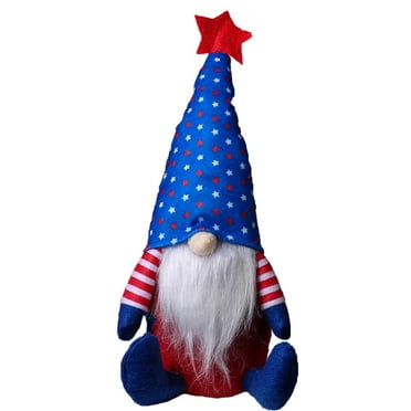 4th of July Patriotic Gnome Plush Elf Decorations Handmade Gnomes Plush American Stars and Stripes Scandinavian Tomte - Fourth of July Veterans Day Gift, Independence Day Table Ornament