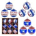 thumbnail image 1 of 4th of July Patriotic Ornament Balls, 6cm-8cm Electroplated Red White Blue Hanging Baubles, Decorative Balls for Independence Day Memorial Day Home Wreath Tree Party Decor, 1 of 8