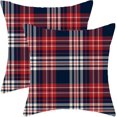 thumbnail image 1 of 4th of July Patriotic Pillow Covers 18 X 18 Inch Set of 2 Memorial Day Red Blue Plaid Decorative Throw Pillow Covers Independence Day Pillowcase for Couch Home Sofa Outdoor Decor, 1 of 6
