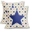 thumbnail image 1 of 4th of July Patriotic Pillow Covers 18x18 Inch Set of 2 Navy Blue Red Stars America Independence Day Decorative Throw Pillows Fourth of July Holiday Outdoor Pillow Cases Couch Bed Sofa Decor, 1 of 6