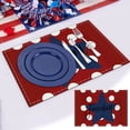thumbnail image 1 of 4th of July Patriotic Placemats 12x18 Inch Retro Stars Stripes Memorial Day Independence Day Table Mats Heat Resistant Non-Slip Place Mats for Dining Table Presidents Day Veterans Day Decorations, 1 of 7
