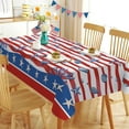 thumbnail image 1 of 4th of July Patriotic Rectangle Tablecloth 60 x 120 Inch, American Nautical Anchor Starfish Decorative Table Cloth Dining Table Cover, USA Beach Coastal Summer Stripes Dinner Party Picnic Decor, 1 of 6