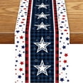thumbnail image 1 of 4th of July Patriotic Table Runner, Independence Day 250th Anniversary Tablecloth Decor, 13x47 Inch Linen Look Red White Blue Table Decor for Adult Home Party and Dining Room, 1 of 5