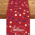 thumbnail image 1 of 4th of July Patriotic Table Runner, Independence Day 250th Anniversary Tablecloth Decor, 13x47 Inch Linen Look Red White Blue Table Decor for Adult Home Party and Dining Room, 1 of 5