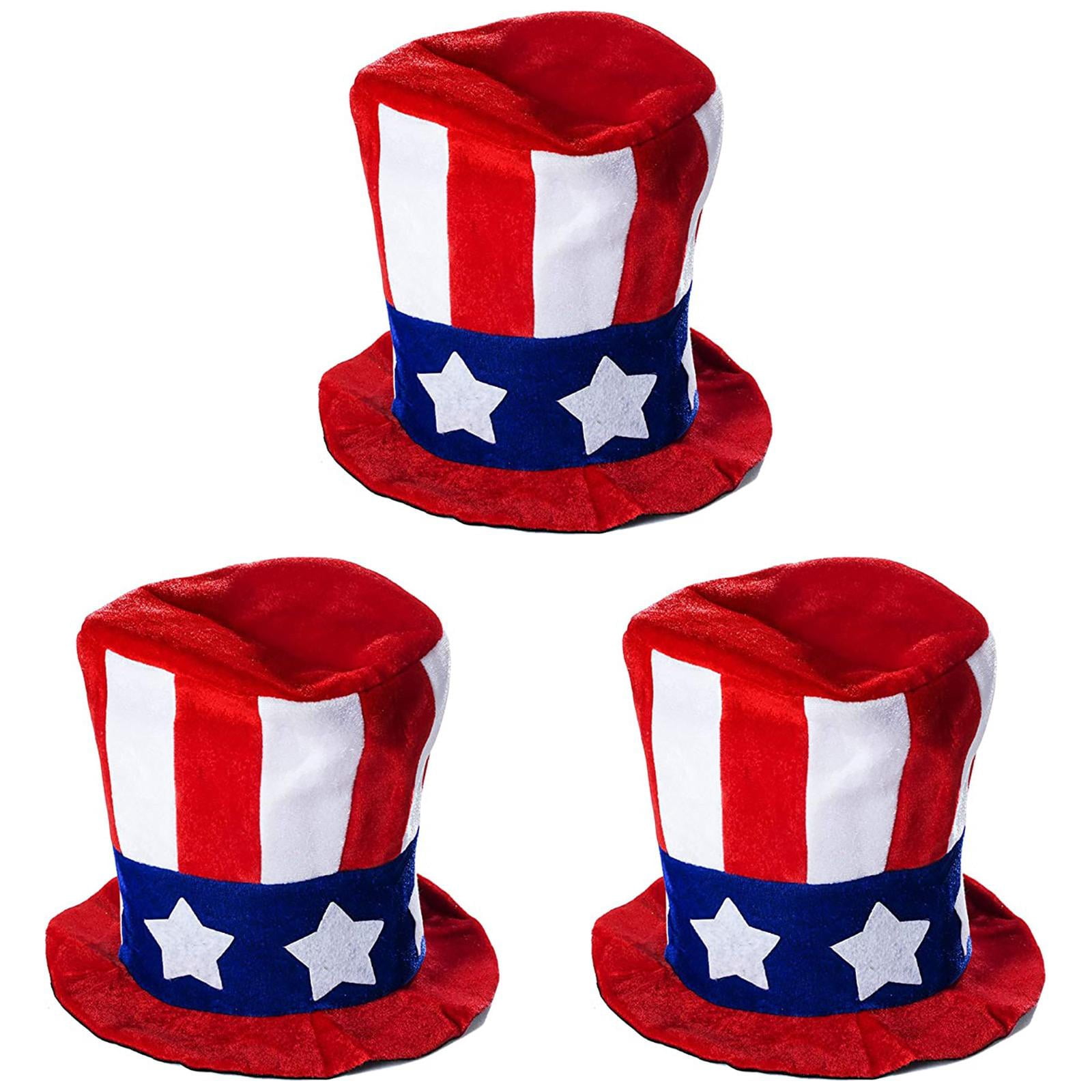 4th of July Patriotic Top Hat Red Blue White American Flag Star ...