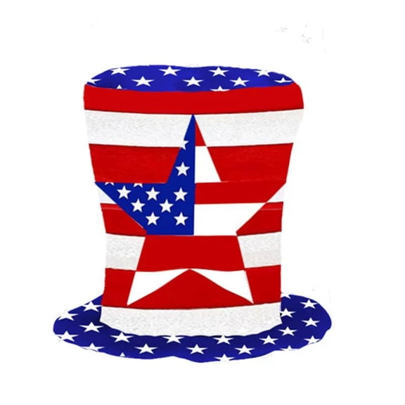 4th of July Patriotic Tree Topper Hat, Independence Day Elf Top Hat Trees Decoration, Red White Blue Velvet Hats Tree Topper for Memorial Day 250th Anniversary Home Party Decor