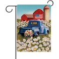 thumbnail image 1 of 4th of July Patriotic Welcome Memorial Day Garden Flag Double Sided, Rustic Farm Old Red Truck House Yard Flag, Daisy Garden Yard Flower Decorations, USA Outdoor Flag 12.5 x 18 Gift, 1 of 1