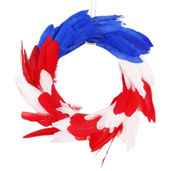 4th of July Patriotic Wreath Memorial Day Door Hanger Decorations Red White and Blue 250th Anniversary Rustic Wooden Plaque for American Wall Front Porch Farmhouse Decor