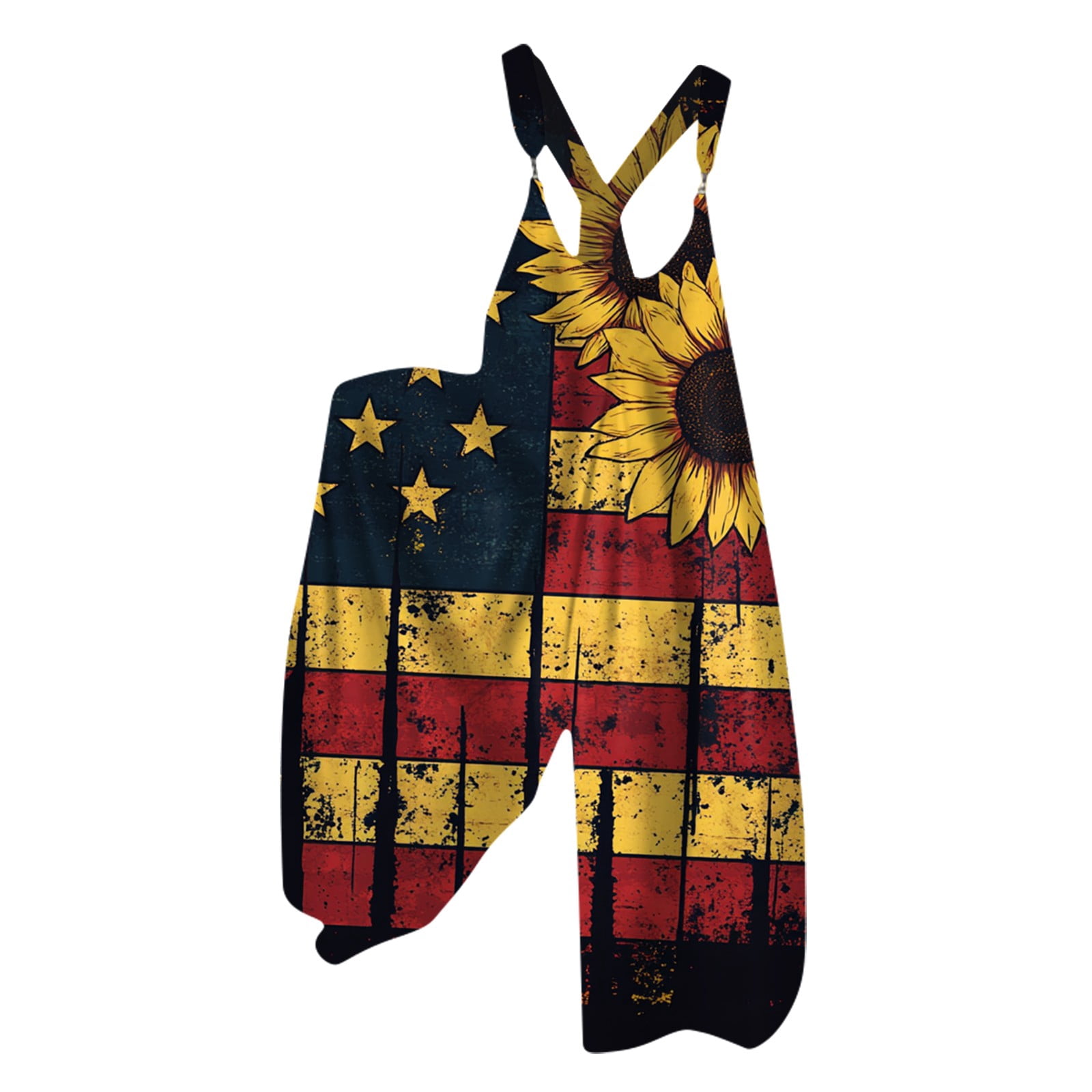 4th of July Petite Jumpsuits for Women Casual Sleeveless Stars and ...